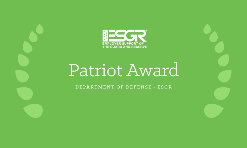 Employer Support of the Guard and Reserve Patriot Award from the Department of Defense